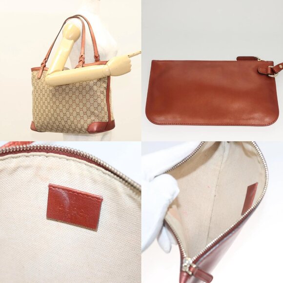 GUCCI GG Canvas Tote Bag Beige Gold 247209 Auth - Picture 16 of 16